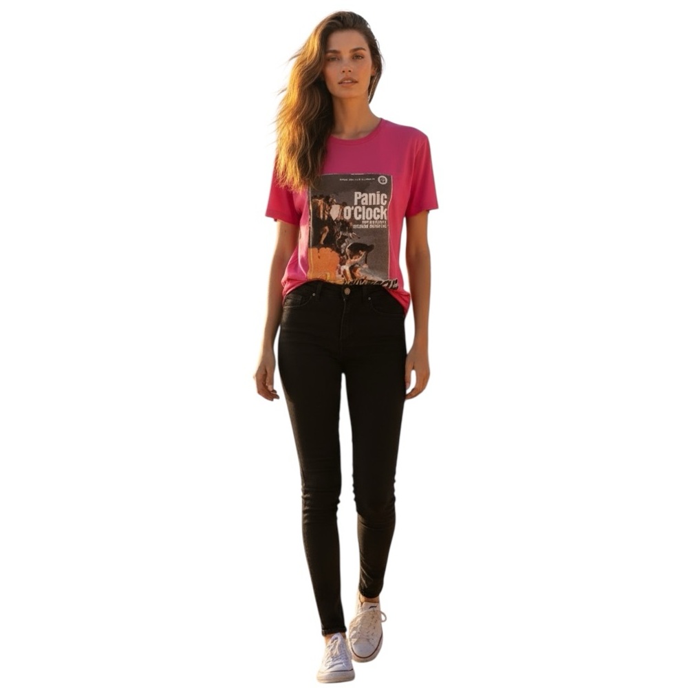 NWT La Detresse "Panic O' Clock Mania" Tee Size XS
